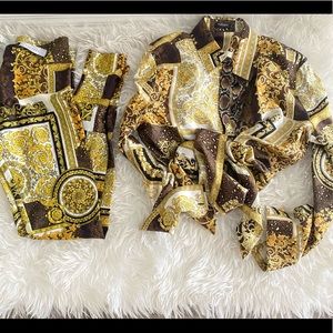 Versace White Barrocco Shirt and Leggings Set